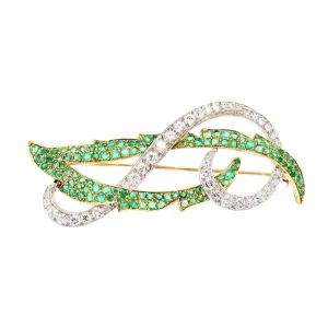 Emerald and Diamond Pin