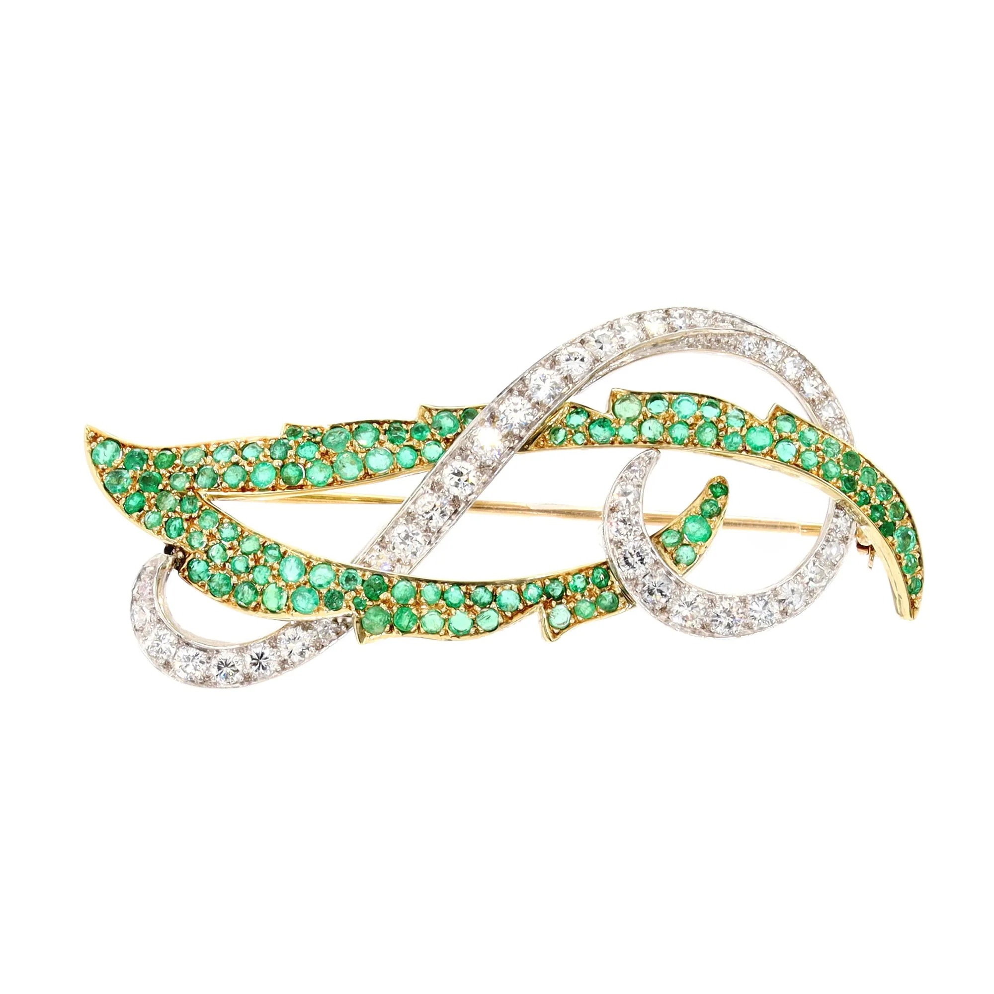 Emerald and Diamond Pin