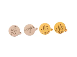 Engraved Cufflinks with Monogram or Initials, Wedding Gifts, Groomsmen CuffLinks, personalized custom cufflinks, custom handwriting signature