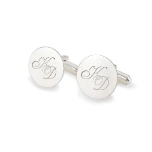 Engraved silver cufflinks Initial cufflinks 925 Silver cufflinks Groom cufflinks Personalized Gift for Men Wedding cufflinks, Gift Message, Box, Handmade