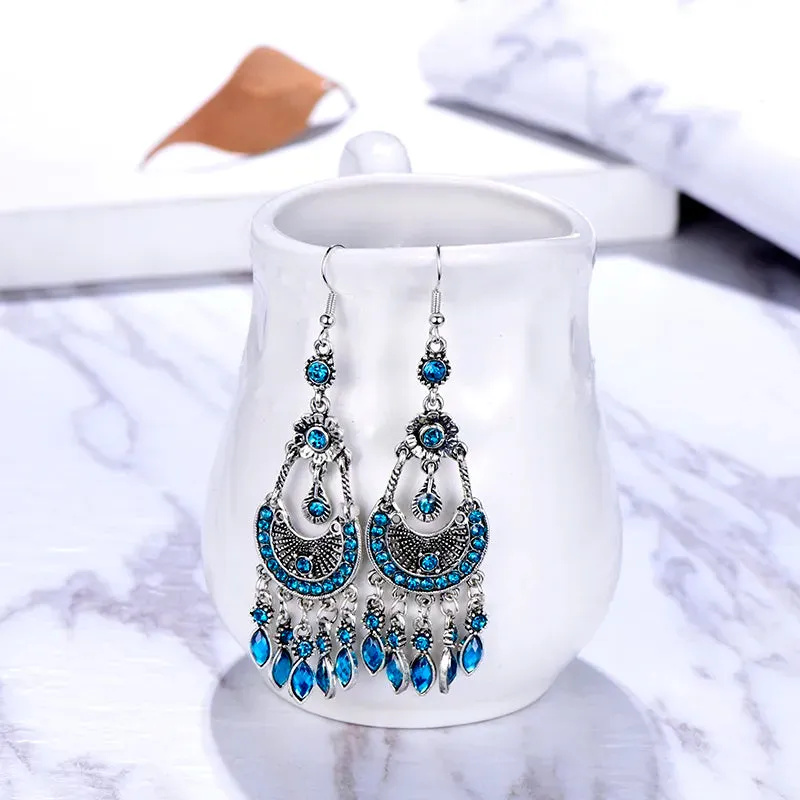 Ethnic Long Water Drop Earrings for Women