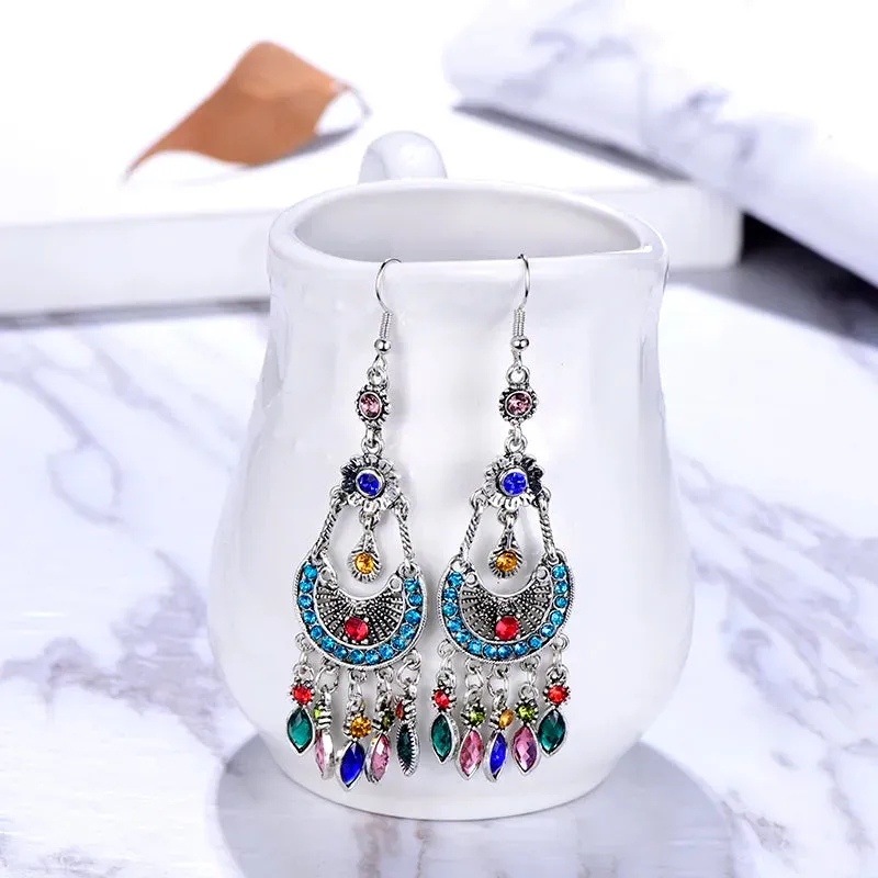 Ethnic Long Water Drop Earrings for Women