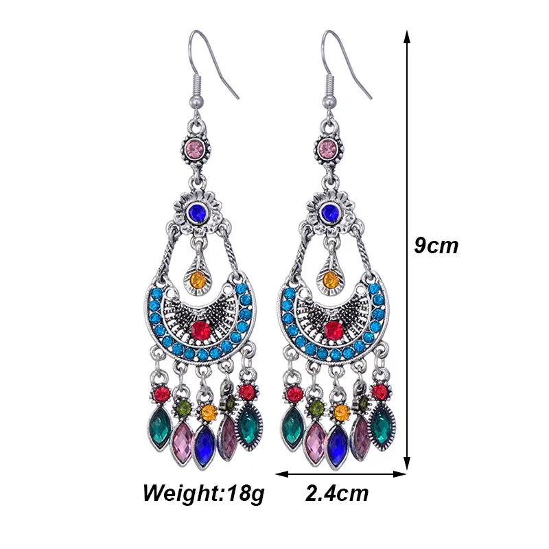 Ethnic Long Water Drop Earrings for Women