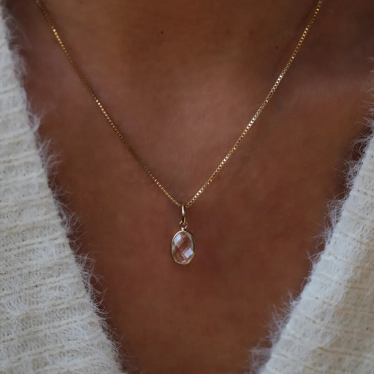 Evelyn Necklace - White Topaz