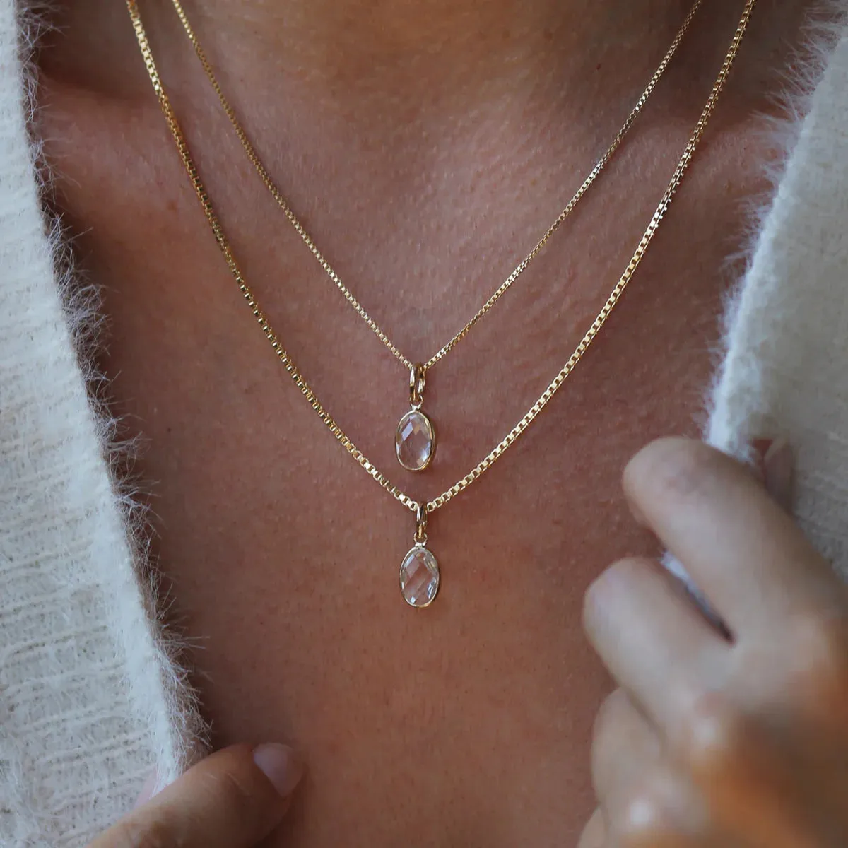 Evelyn Necklace - White Topaz