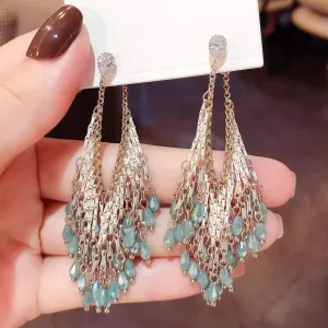 Exaggerated Bohemian Tassel Drop Earrings