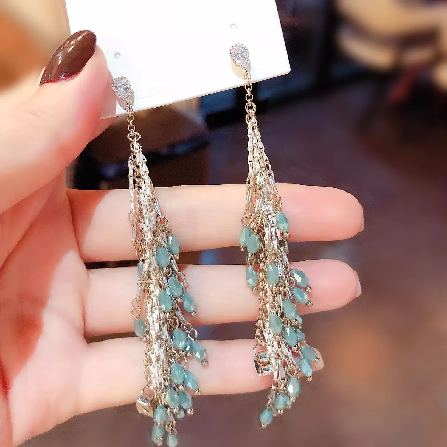 Exaggerated Bohemian Tassel Drop Earrings