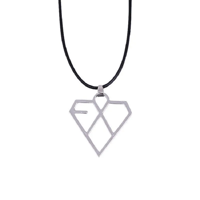 EXO Heart Shape Alloy Pendant Necklace for Women