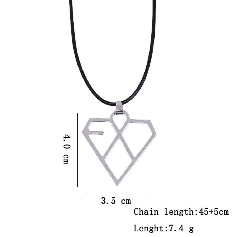 EXO Heart Shape Alloy Pendant Necklace for Women