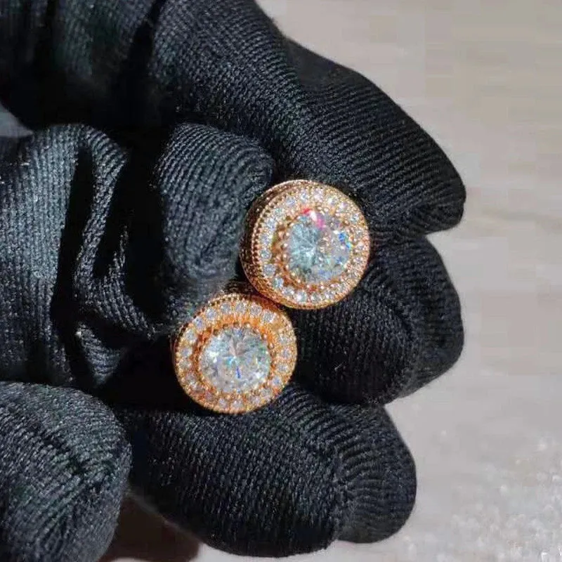 Exquisite Austrian Crystal Round Stud Earrings for Women Fancy Fashion Jewelry Accessories