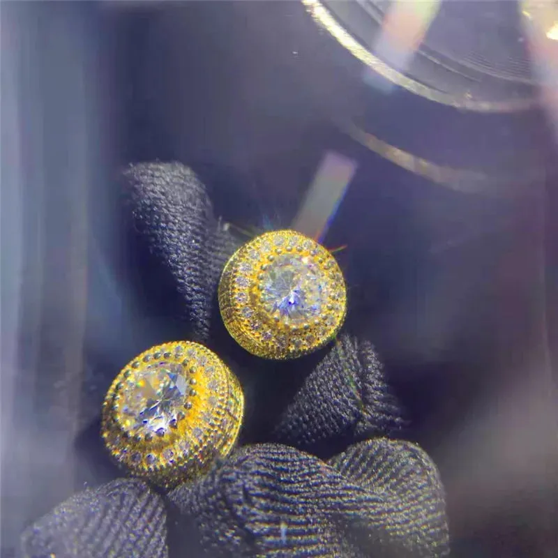 Exquisite Austrian Crystal Round Stud Earrings for Women Fancy Fashion Jewelry Accessories