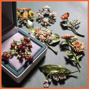 Exquisite Colorful Flower Brooch Brooches For Bridesmaid Women Groom
