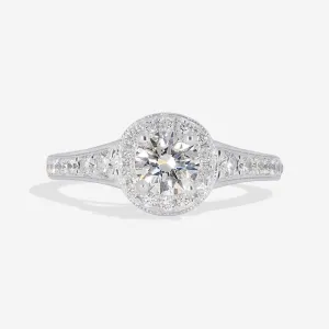 FAIRY | Round Halo Diamond Set in Platinum 0.82ct