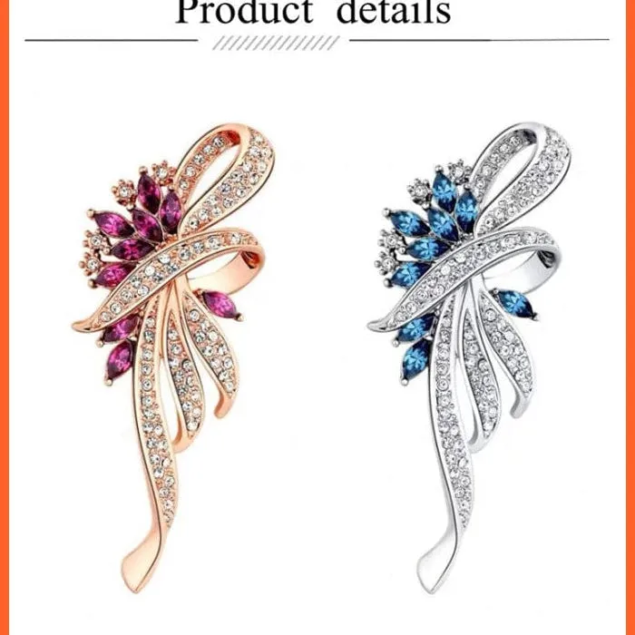Fashion Crystal Elegant Lapel Pin Rhinestone Brooches Corsage Jewellery