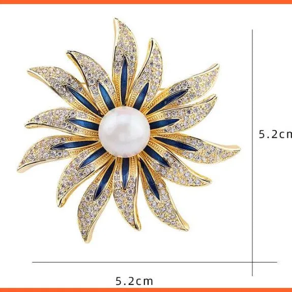 Fashion Crystal Elegant Lapel Pin Rhinestone Brooches Corsage Jewellery