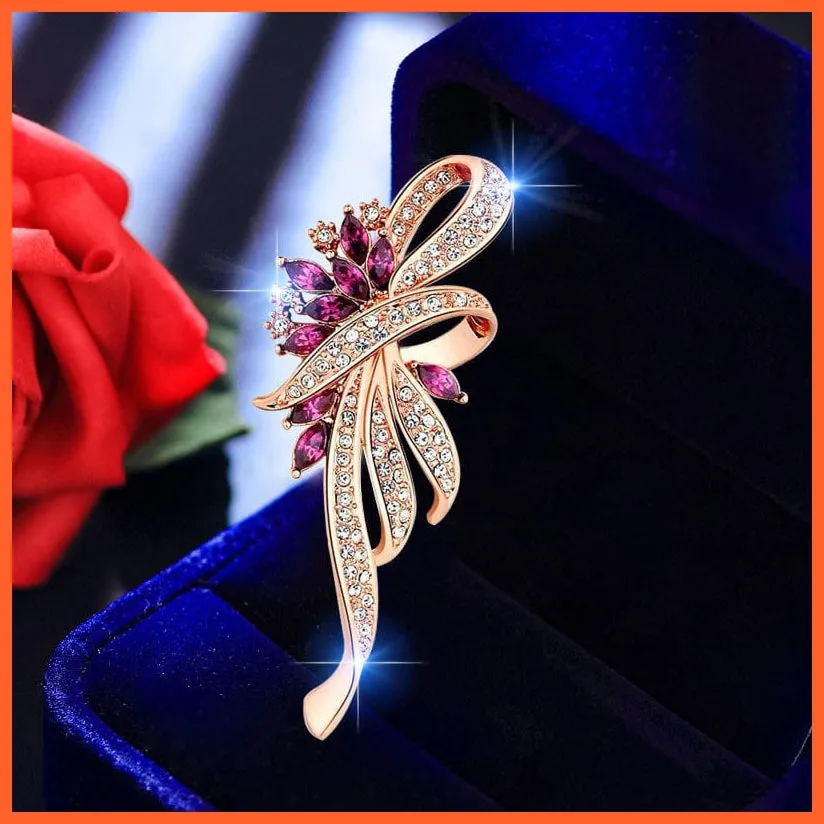 Fashion Crystal Elegant Lapel Pin Rhinestone Brooches Corsage Jewellery