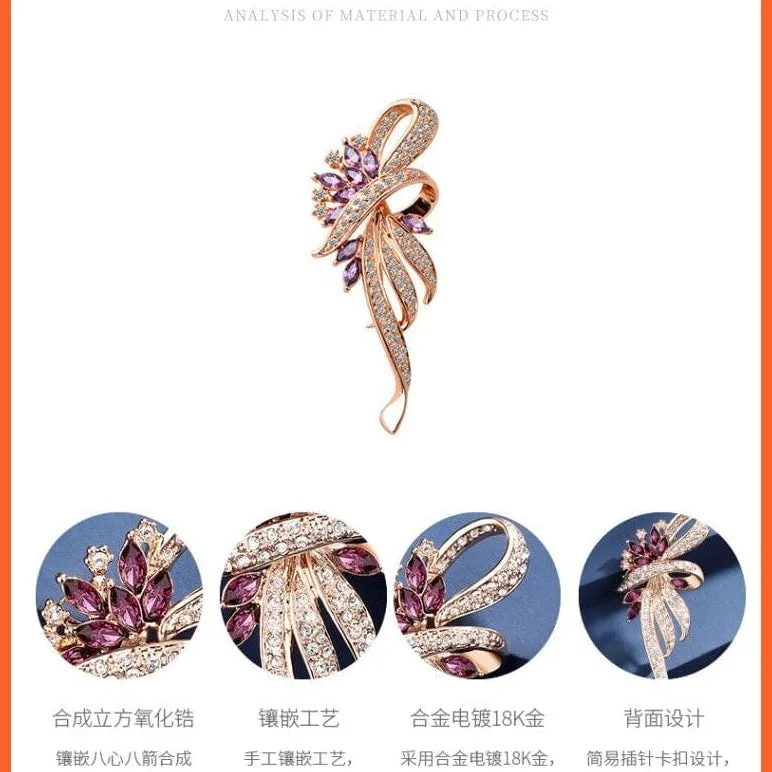 Fashion Crystal Elegant Lapel Pin Rhinestone Brooches Corsage Jewellery