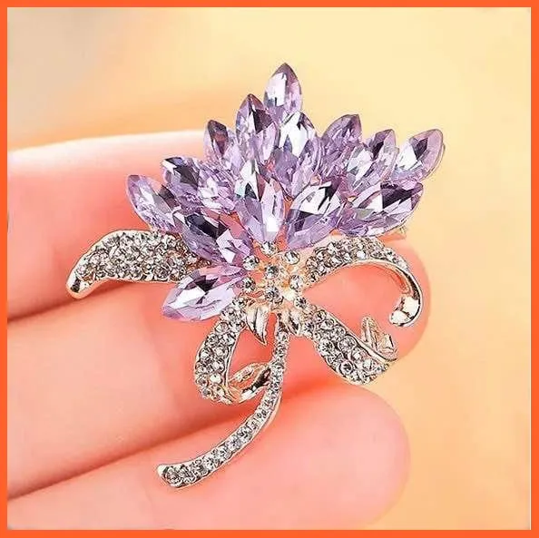 Fashion Crystal Elegant Lapel Pin Rhinestone Brooches Corsage Jewellery