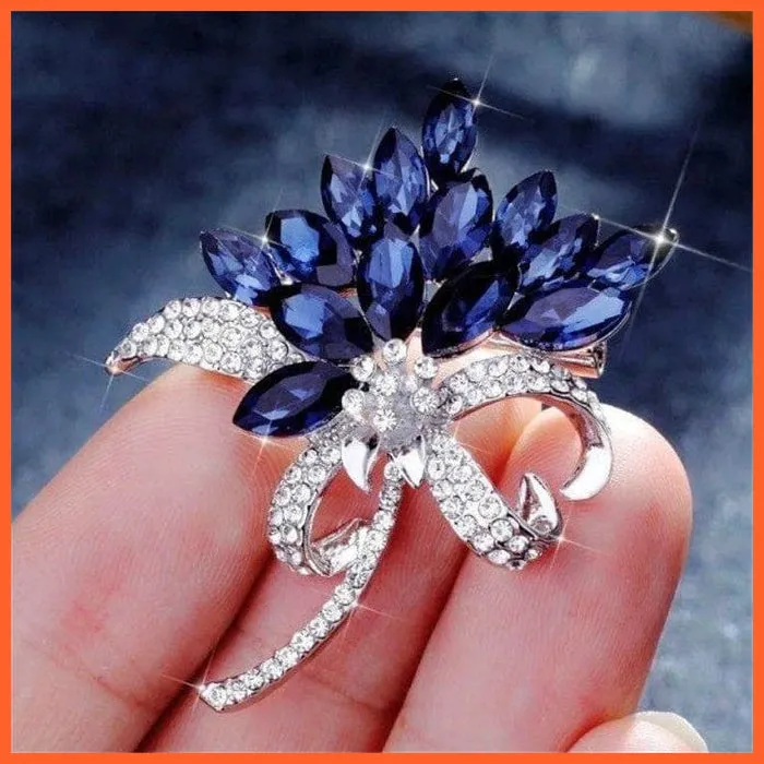 Fashion Crystal Elegant Lapel Pin Rhinestone Brooches Corsage Jewellery