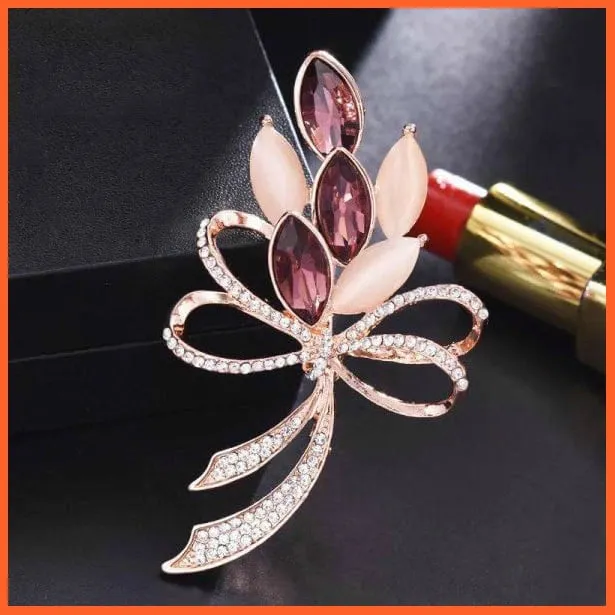 Fashion Crystal Elegant Lapel Pin Rhinestone Brooches Corsage Jewellery