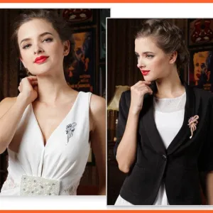 Fashion Crystal Elegant Lapel Pin Rhinestone Brooches Corsage Jewellery