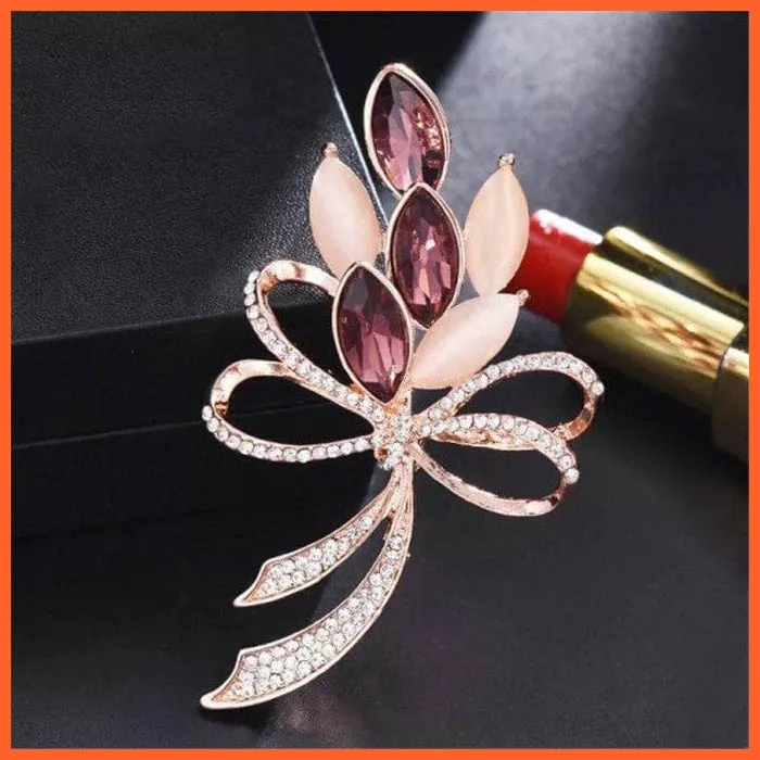 Fashion Crystal Elegant Lapel Pin Rhinestone Brooches Corsage Jewellery