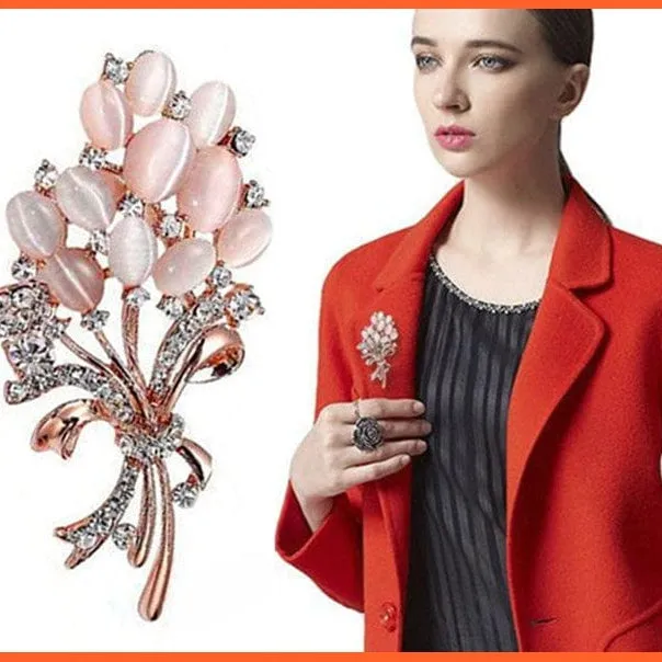 Fashion Crystal Elegant Lapel Pin Rhinestone Brooches Corsage Jewellery