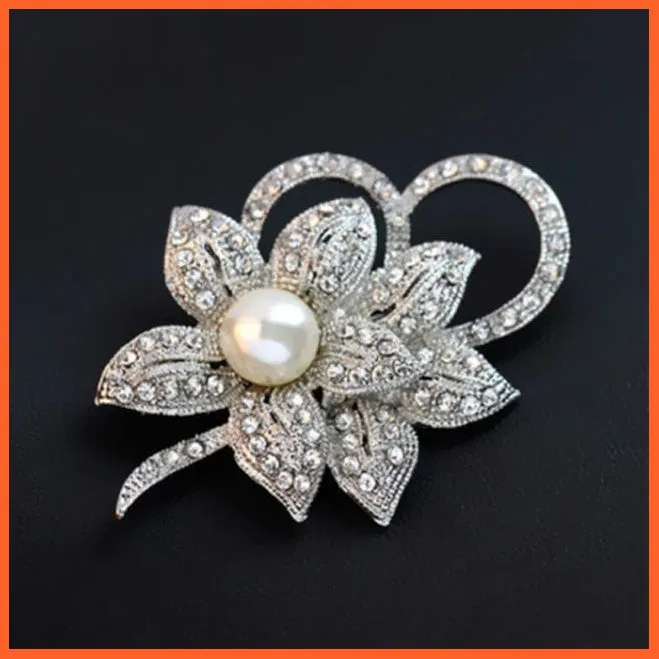 Fashion Crystal Elegant Lapel Pin Rhinestone Brooches Corsage Jewellery