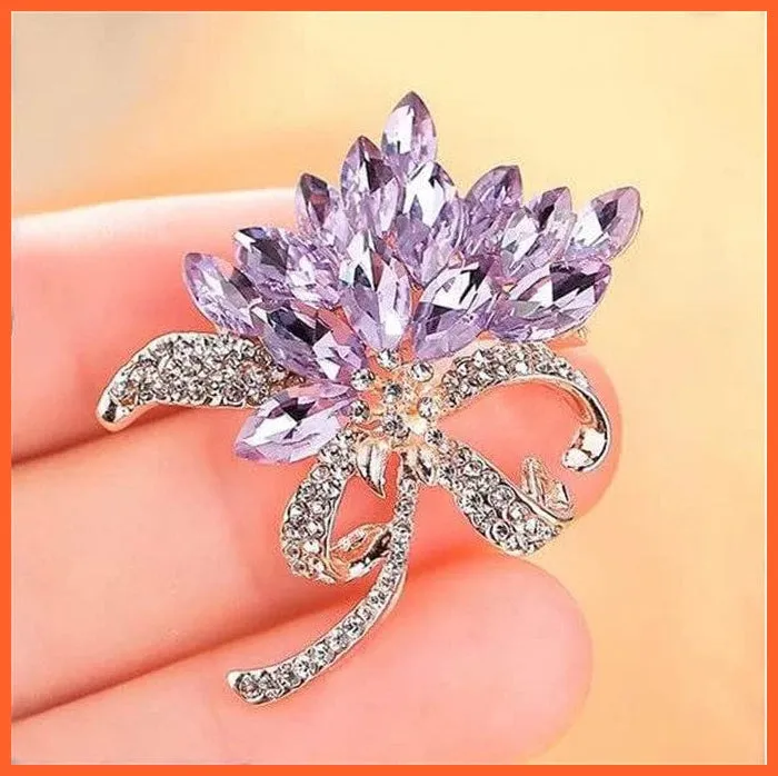 Fashion Crystal Elegant Lapel Pin Rhinestone Brooches Corsage Jewellery