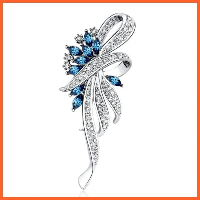 Fashion Crystal Elegant Lapel Pin Rhinestone Brooches Corsage Jewellery