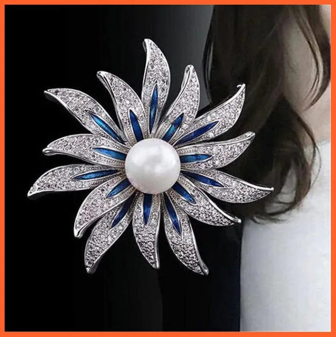 Fashion Crystal Elegant Lapel Pin Rhinestone Brooches Corsage Jewellery