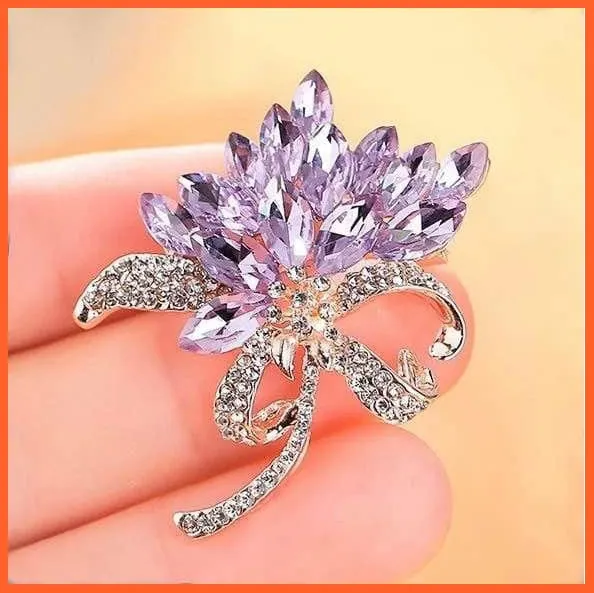 Fashion Crystal Elegant Lapel Pin Rhinestone Brooches Corsage Jewellery