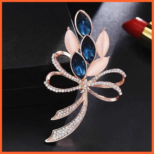 Fashion Crystal Elegant Lapel Pin Rhinestone Brooches Corsage Jewellery