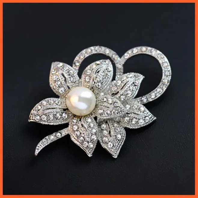 Fashion Crystal Elegant Lapel Pin Rhinestone Brooches Corsage Jewellery