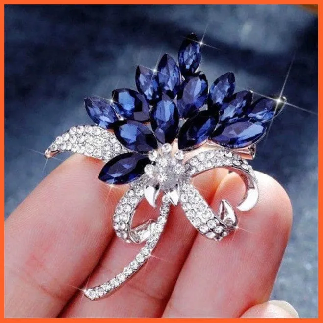 Fashion Crystal Elegant Lapel Pin Rhinestone Brooches Corsage Jewellery