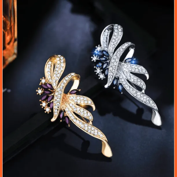 Fashion Crystal Elegant Lapel Pin Rhinestone Brooches Corsage Jewellery