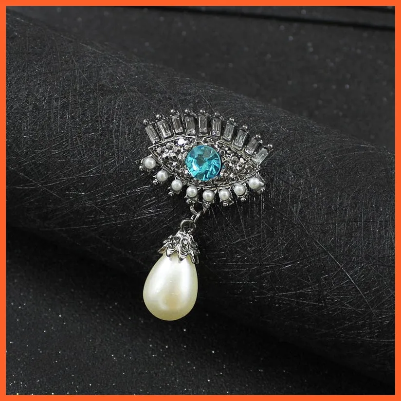 Fashion Pearl Flower Brooches For Women | Elegant Fashion Crystal Badge Pins