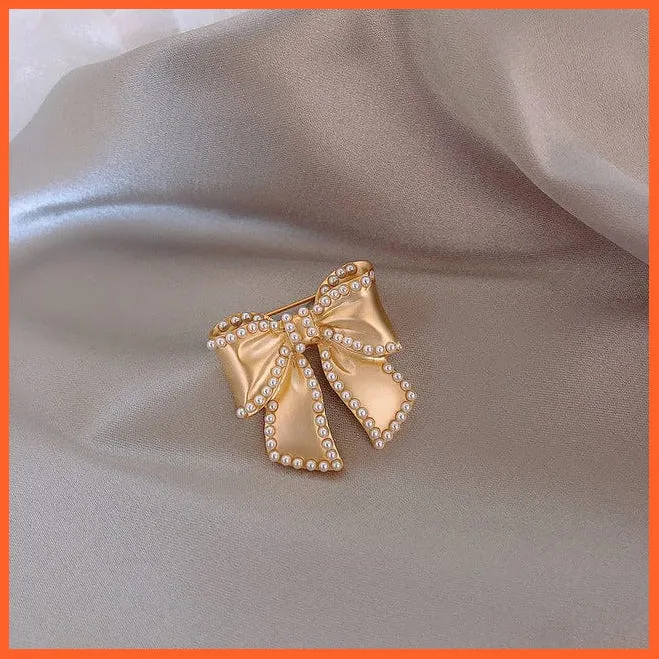 Fashion Pearl Flower Brooches For Women | Elegant Fashion Crystal Badge Pins