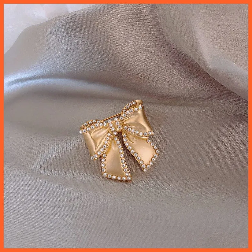 Fashion Pearl Flower Brooches For Women | Elegant Fashion Crystal Badge Pins