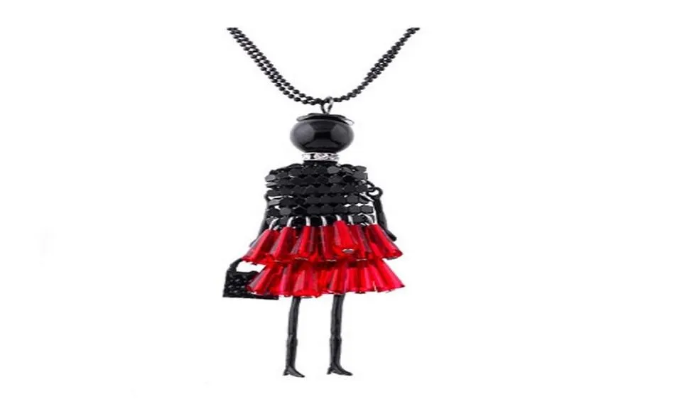 Fashion Trendy Dress Doll Pendant Necklace for Women