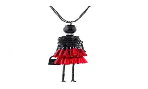 Fashion Trendy Dress Doll Pendant Necklace for Women