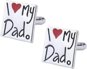 Father Dad Birthday Gift for Daddy I Love My Dad Cufflinks Gifts for Men Dad Fathers Day Retirement Gifts for Father Daddy Engraved Square Cufflinks for Dad Father of The Bride Gifts from Daughter