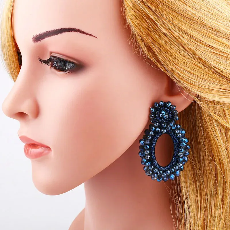 Faux Crystal Bohemian Drop Earrings