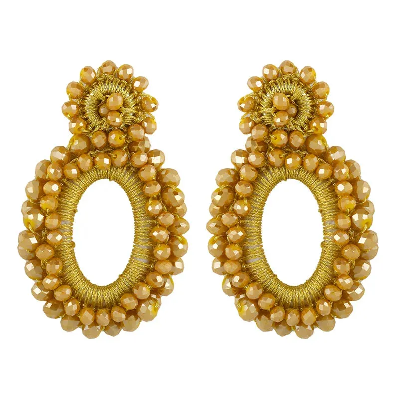 Faux Crystal Bohemian Drop Earrings