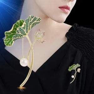 Flower Brooch Pin - Rhinestone Flower Pin 18k Gold Plated - Thanksgiving Day, Birthday, Wedding Gifts for Mom, Wife