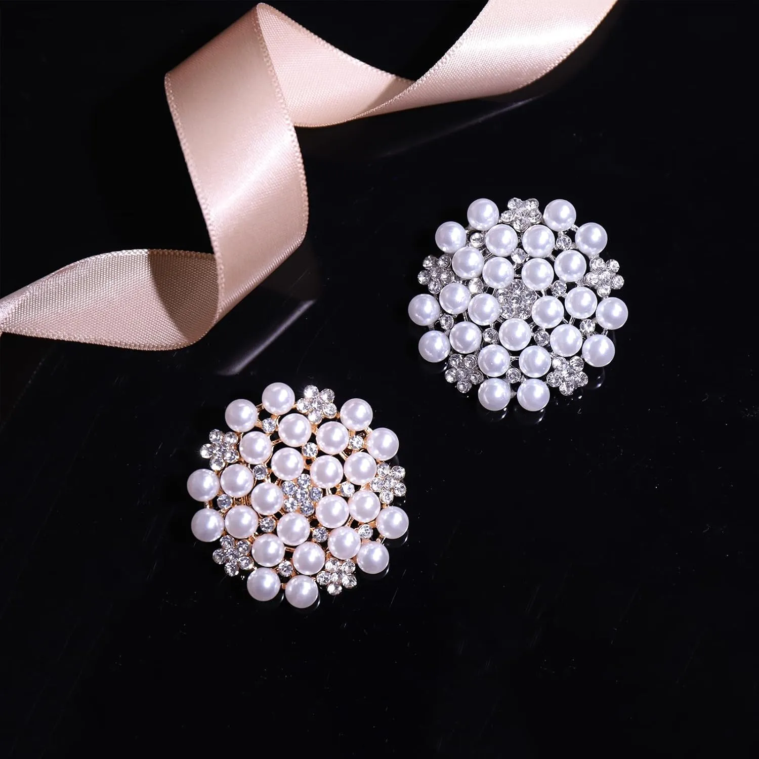 Flower Brooch Pins for Women Gold Brooch Rhinestone Brooch Broach Large Flower Brooch Pins for Women Large Brooch for Women Wedding Banquet Anniversary Christmas Mother's day