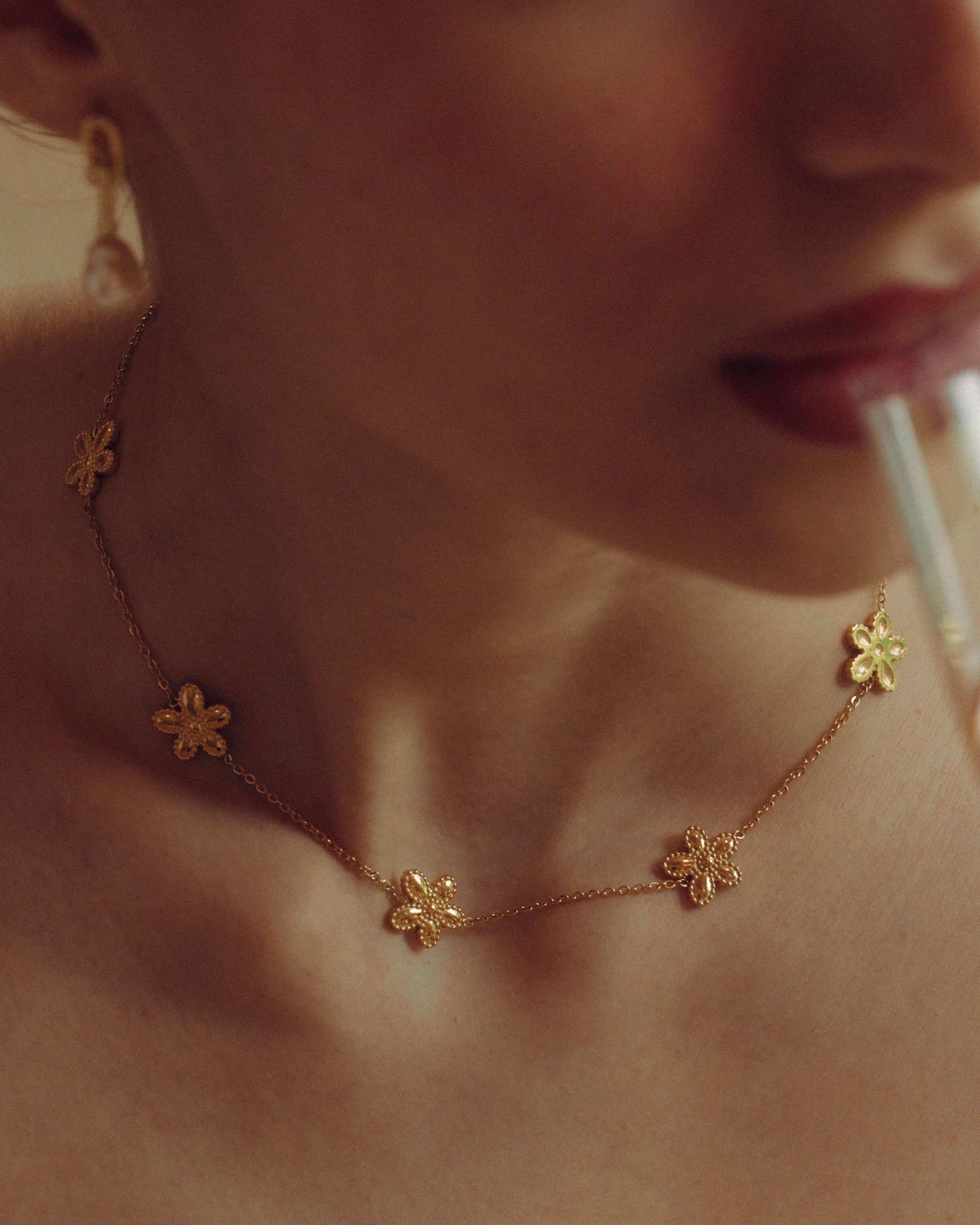 Flower Charm Choker