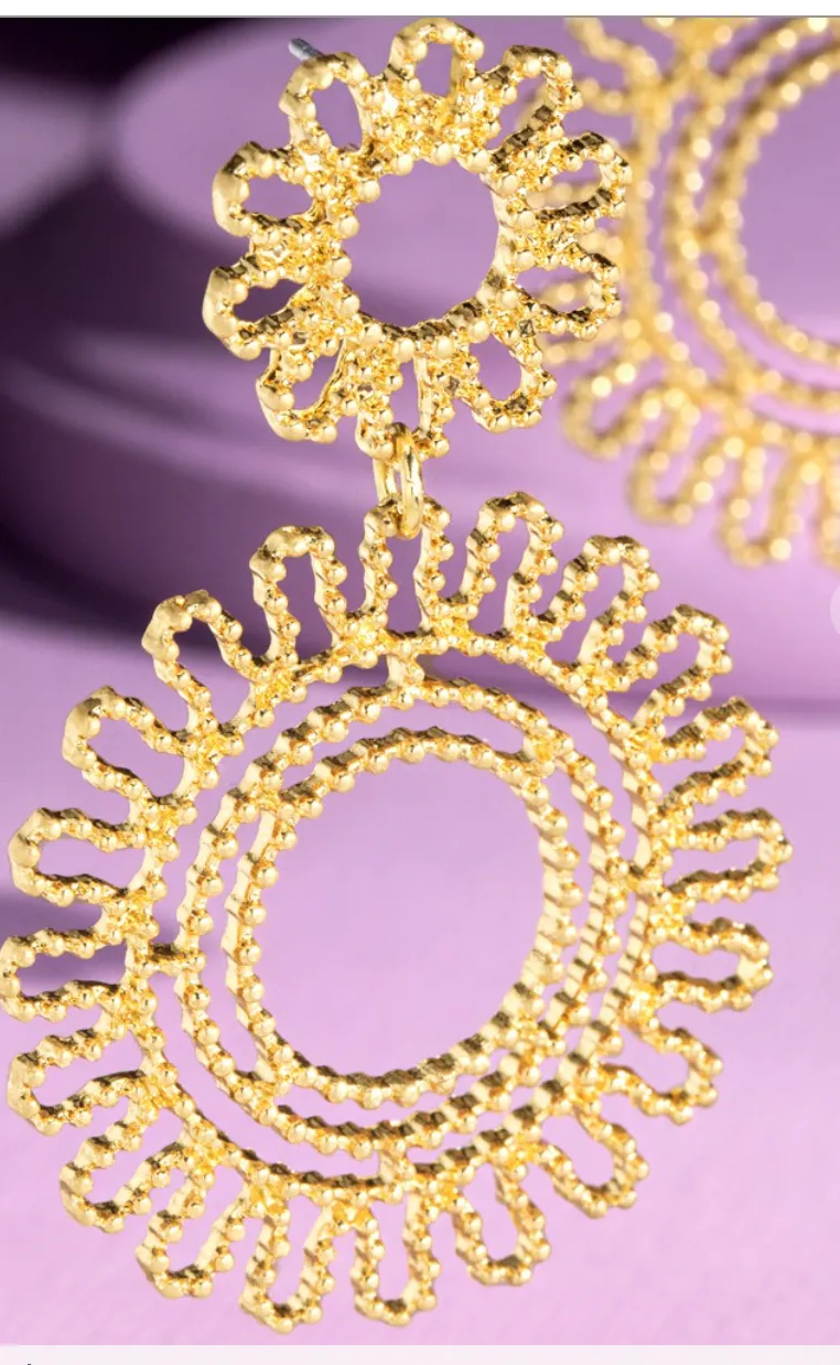 Flower Shaped Earrings Gold or Silver