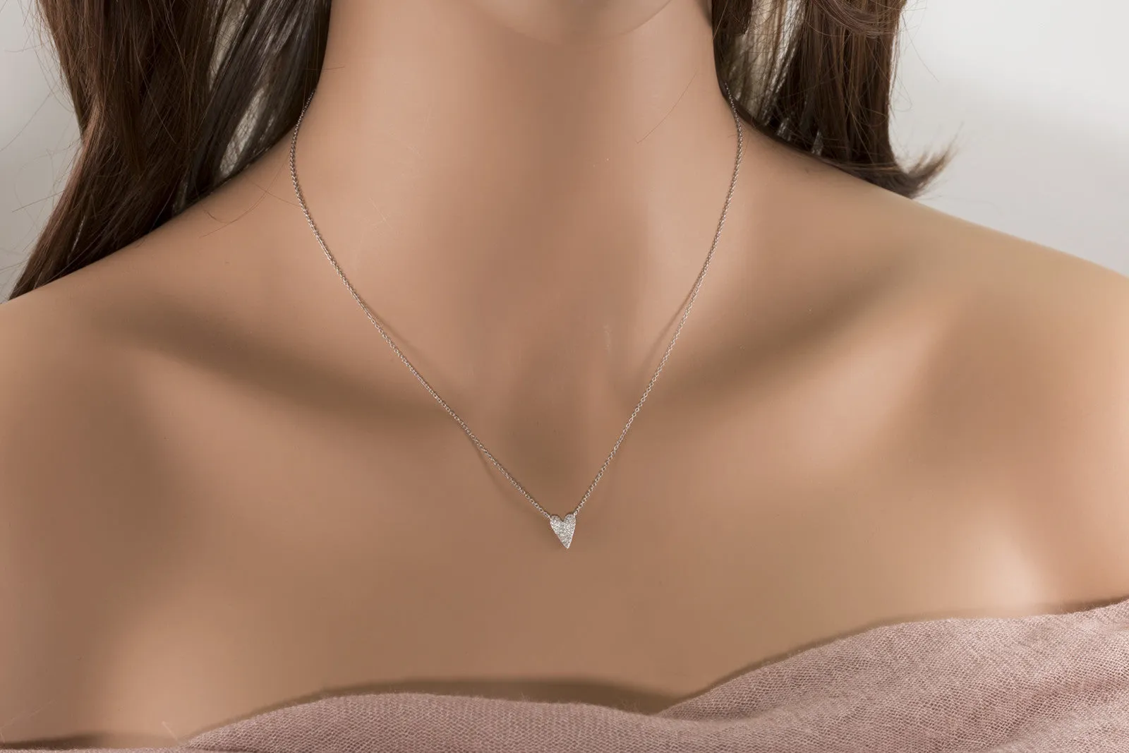 Folded Heart Diamond Necklace