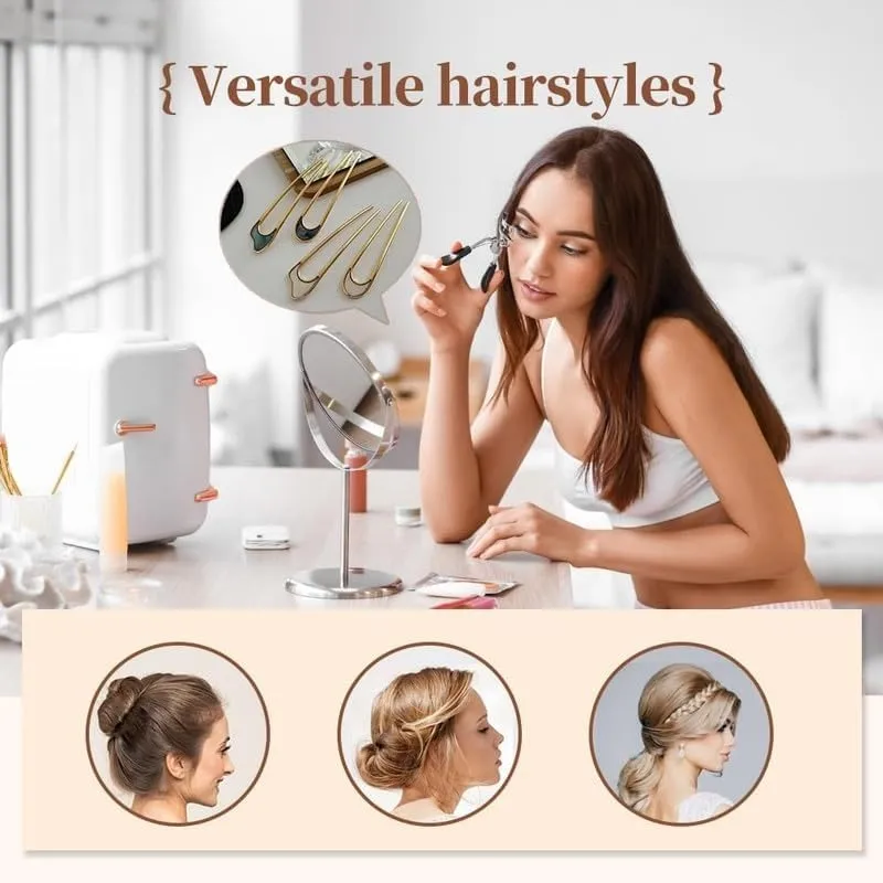 French Hair Pin,New U-Shaped Hair Clip for French Twist Hair,French Hair Sticks Fork Chignons Accessories For Women French Roll,Gold Hair Clips Hair Styling Accessories for Thick Hair (Silver Black)